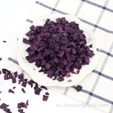 Papas dulces de color púrpura seca al aire